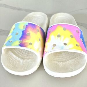 Women’s slide crocs tie dye Size 7
